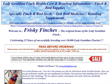 Tablet Screenshot of friskyfinches.com